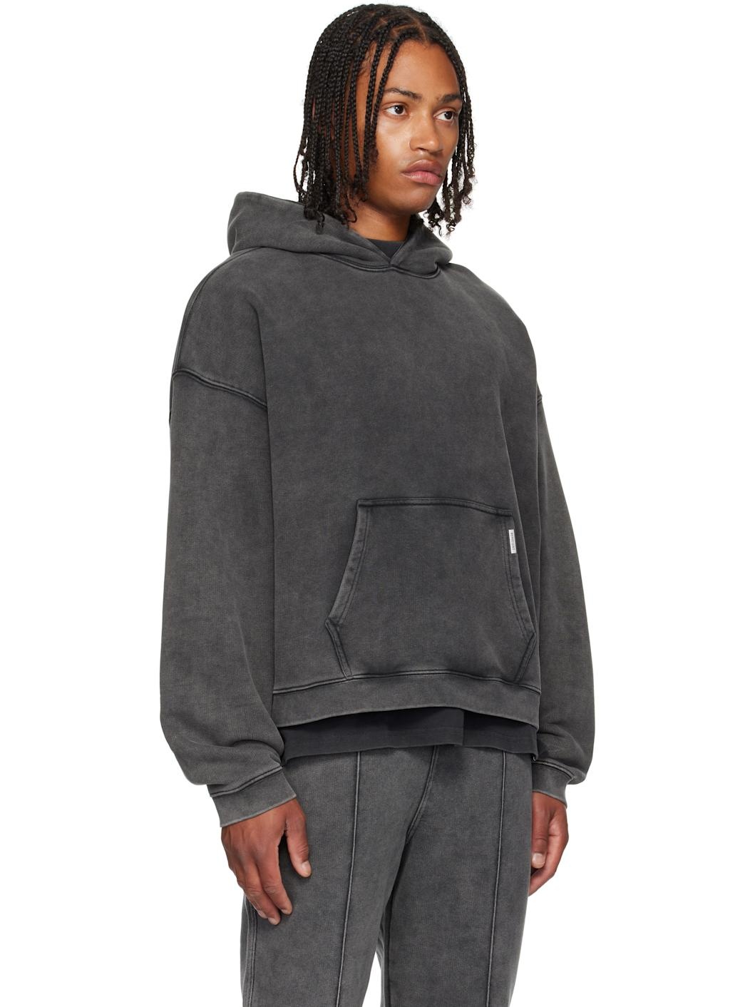 Gray Initial Boxy Hoodie - 2