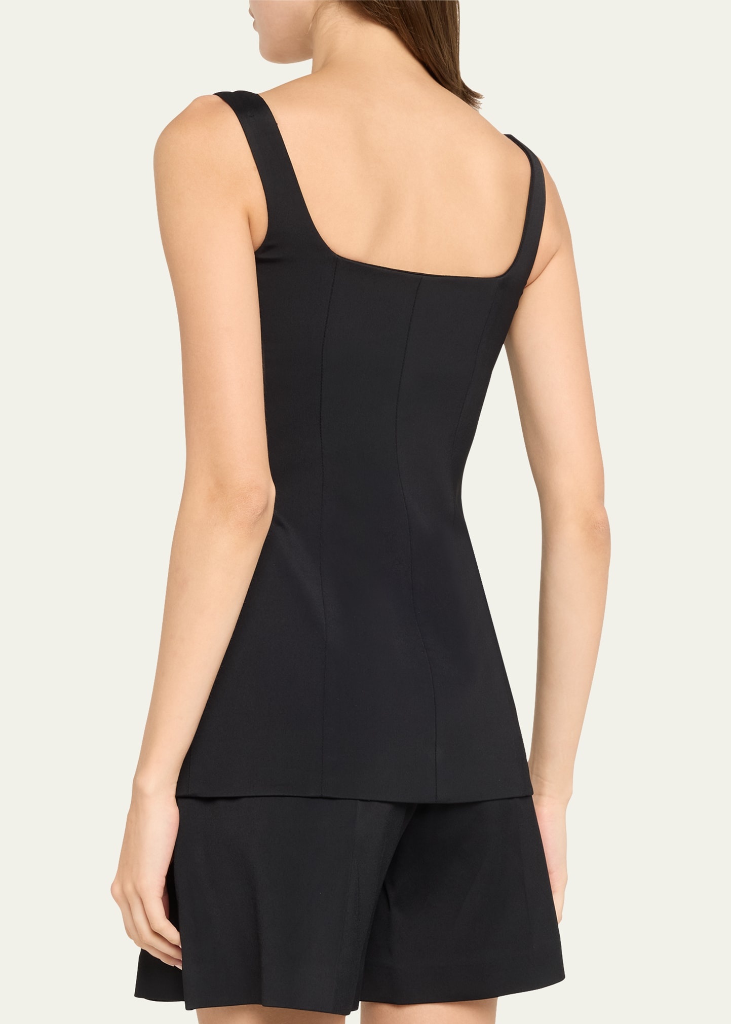 Square-Neck Buttoned Top - 3