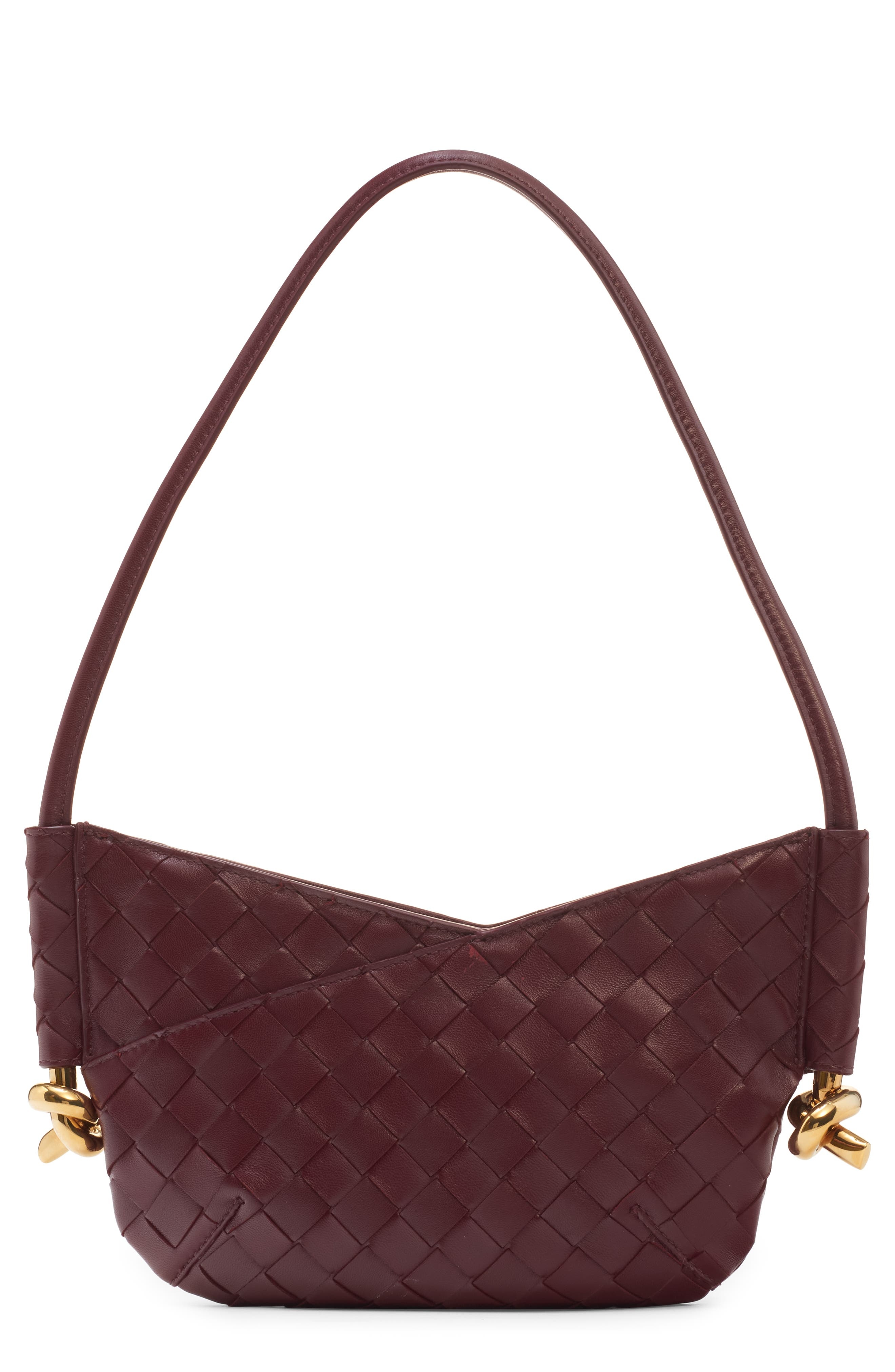 Bottega Veneta Mini Solstice Intrecciato Leather Hobo Bag in 2250 Barolo-M Brass at Nordstrom - 1