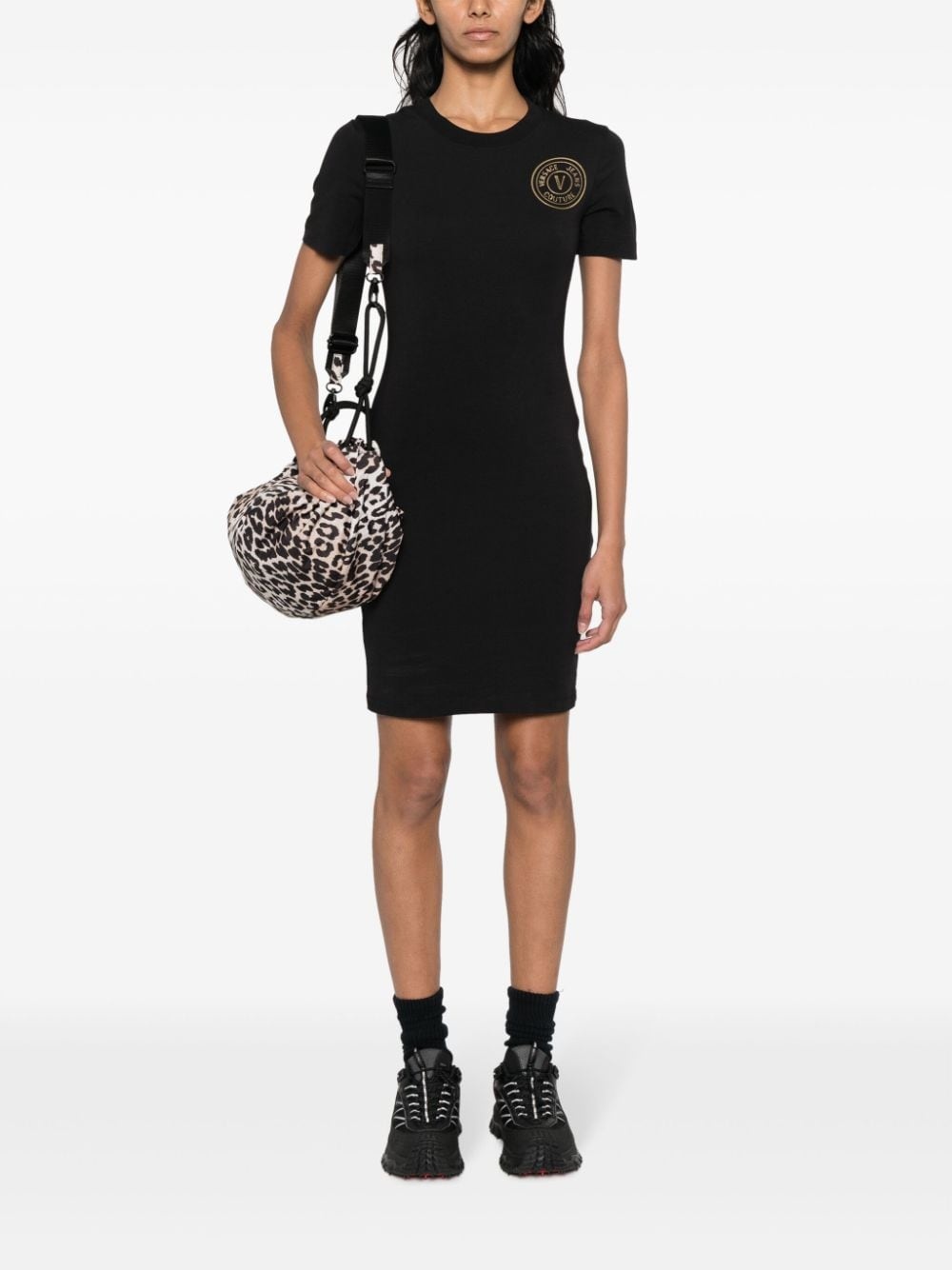 logo-print stretch-cotton dress - 2