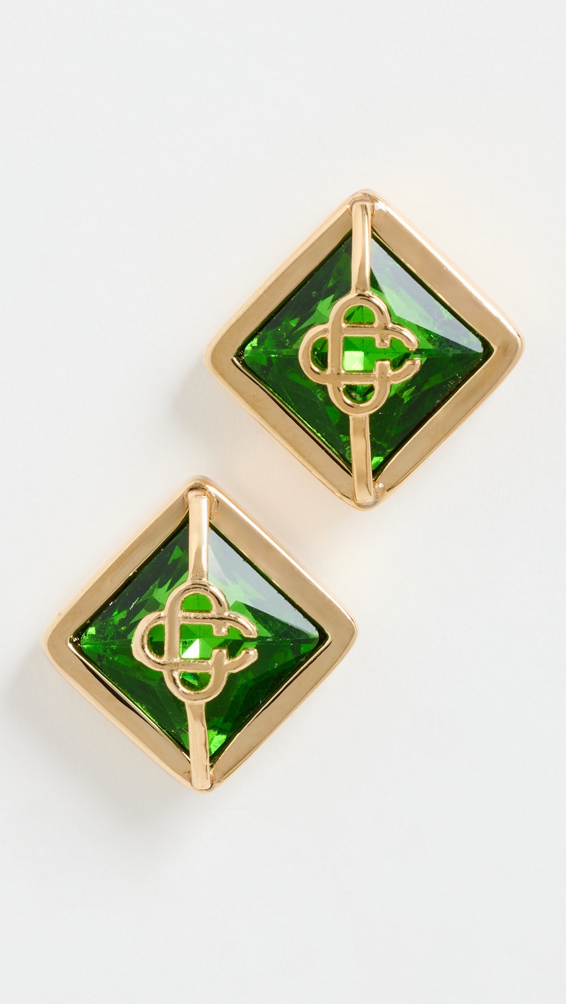 【CASABLANCA】クリスタル モノグラム ピアス CASABLANCA Crystal Monogram Earrings | shopbop | REVERSIBLE