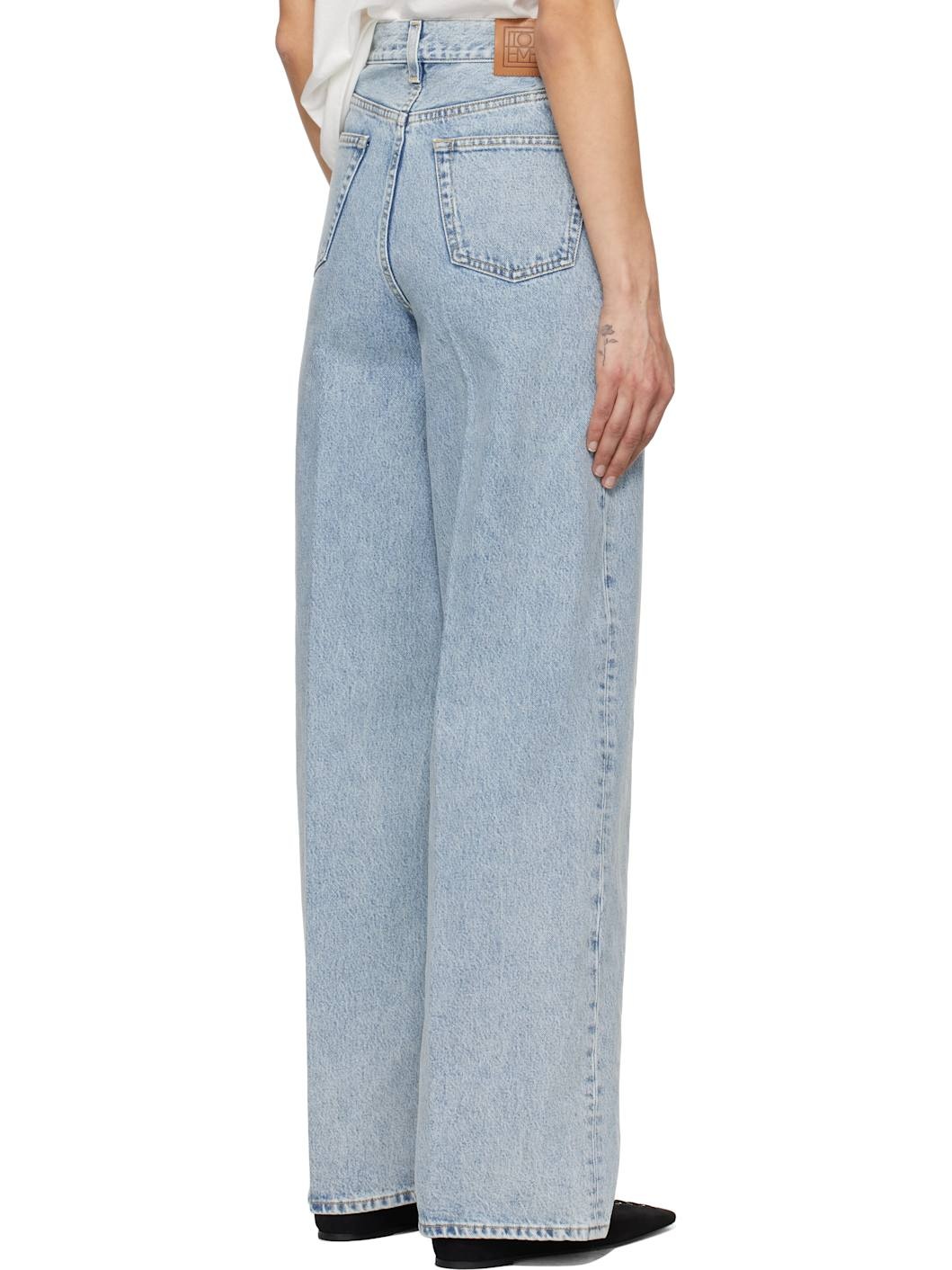 Blue Wide Leg Jeans - 3