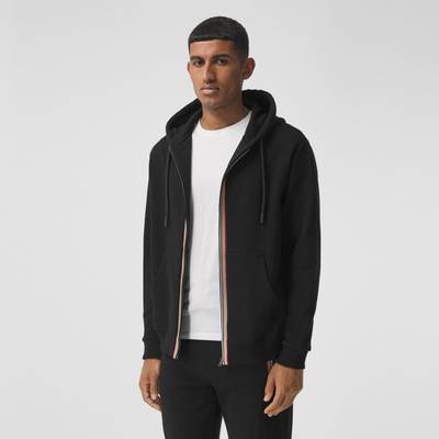 Burberry Icon Stripe Detail Cotton Hooded Top outlook