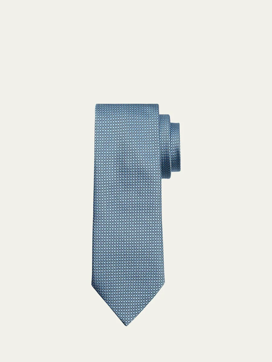 Men's Micro-Neat Silk Tie - 1