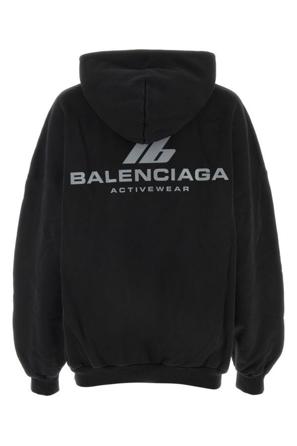 【送料&関税込】Balenciaga Black Cotton Oversize Sweatshirt BALENCIAGA Black cotton oversize sweatshirt