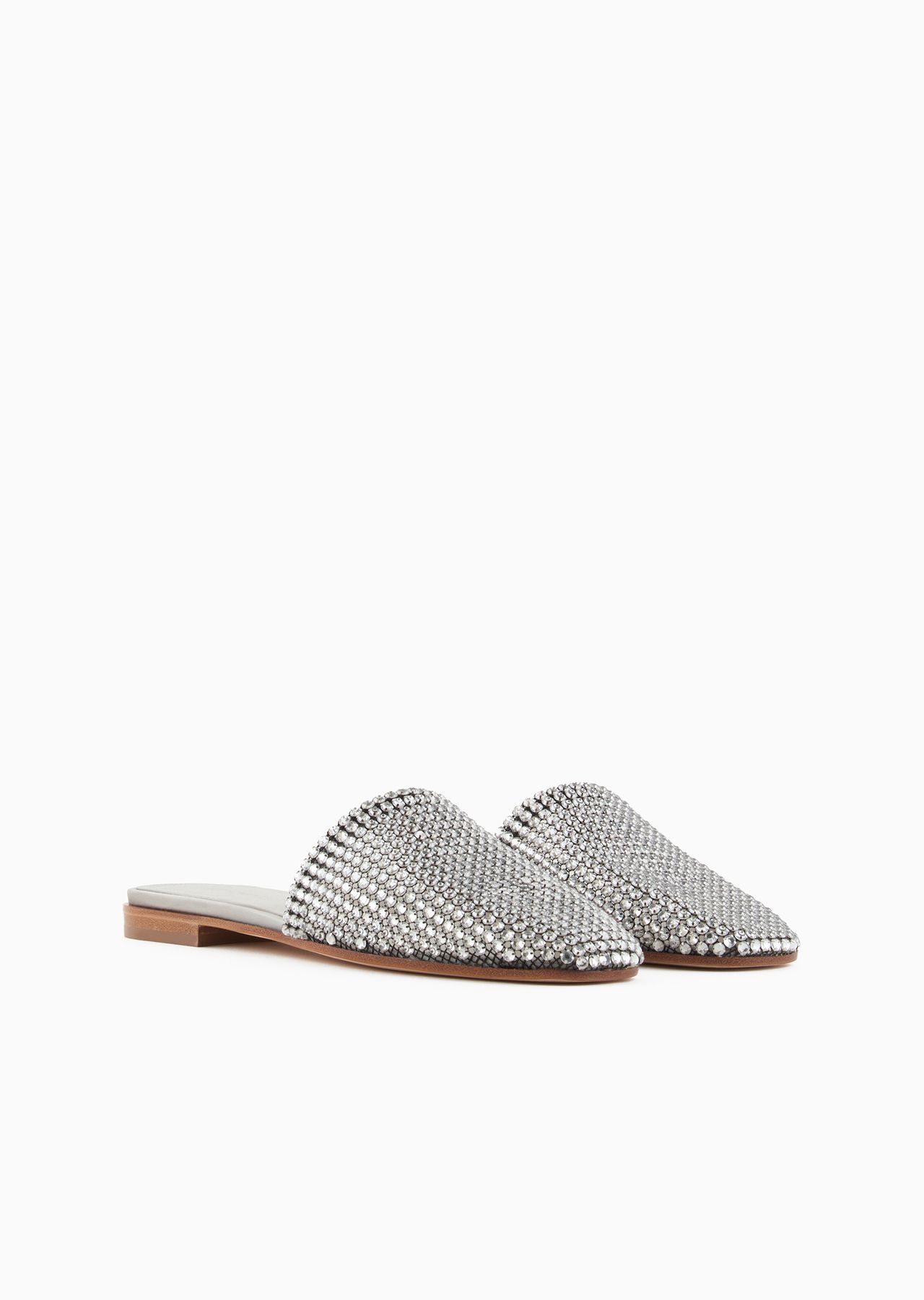 Mesh mules with rhinestones - 2