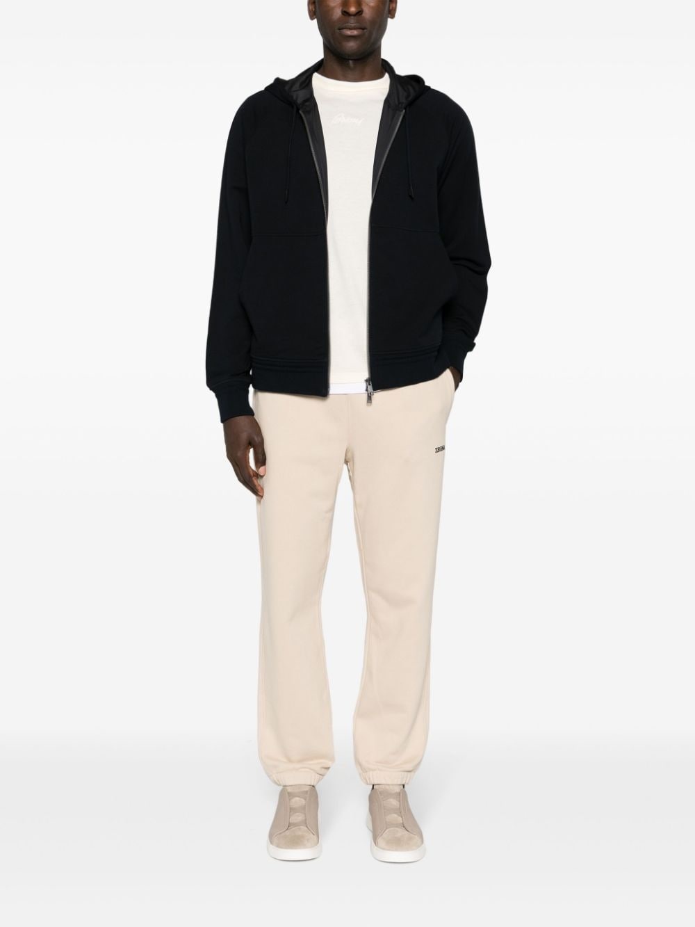 mid-rise cotton track trousers - 2