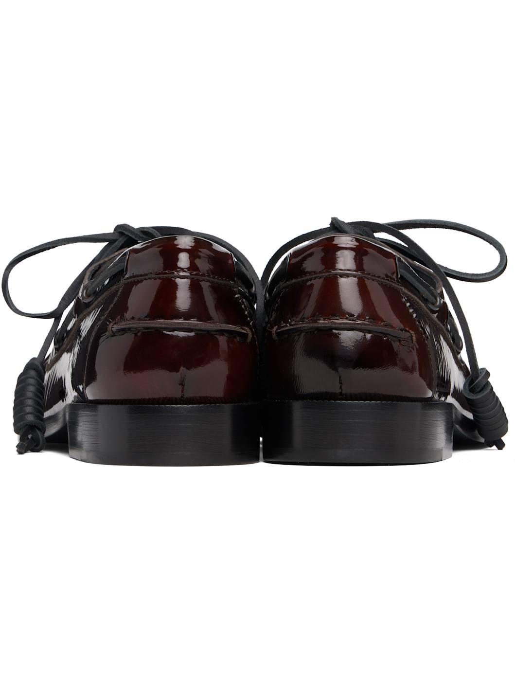 Brown Patent Leather Boat Shoes - 2