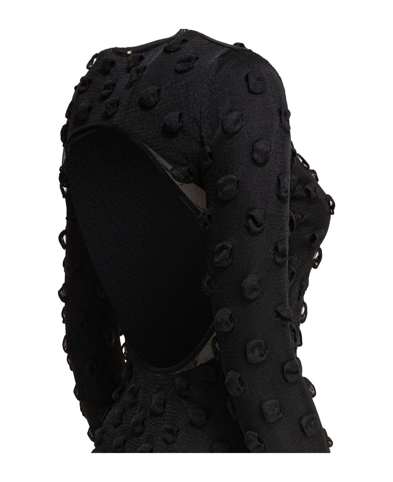 All-over Embellished Crewneck Dress - 4