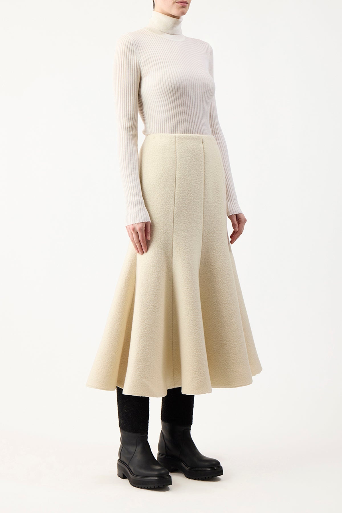 Amy Skirt in Recycled Cashmere Felt - 3