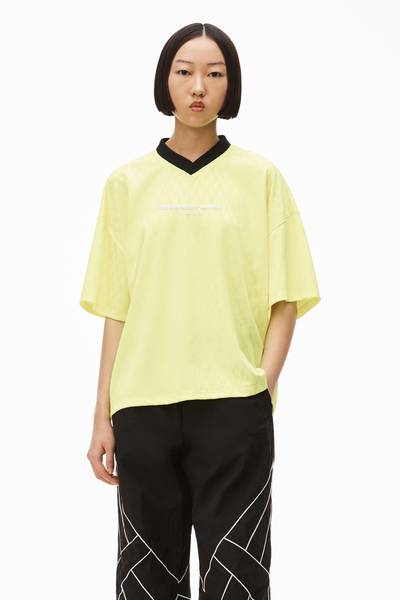 Alexander Wang SHORT-SLEEVE SOCCER JERSEY IN JACQUARD outlook