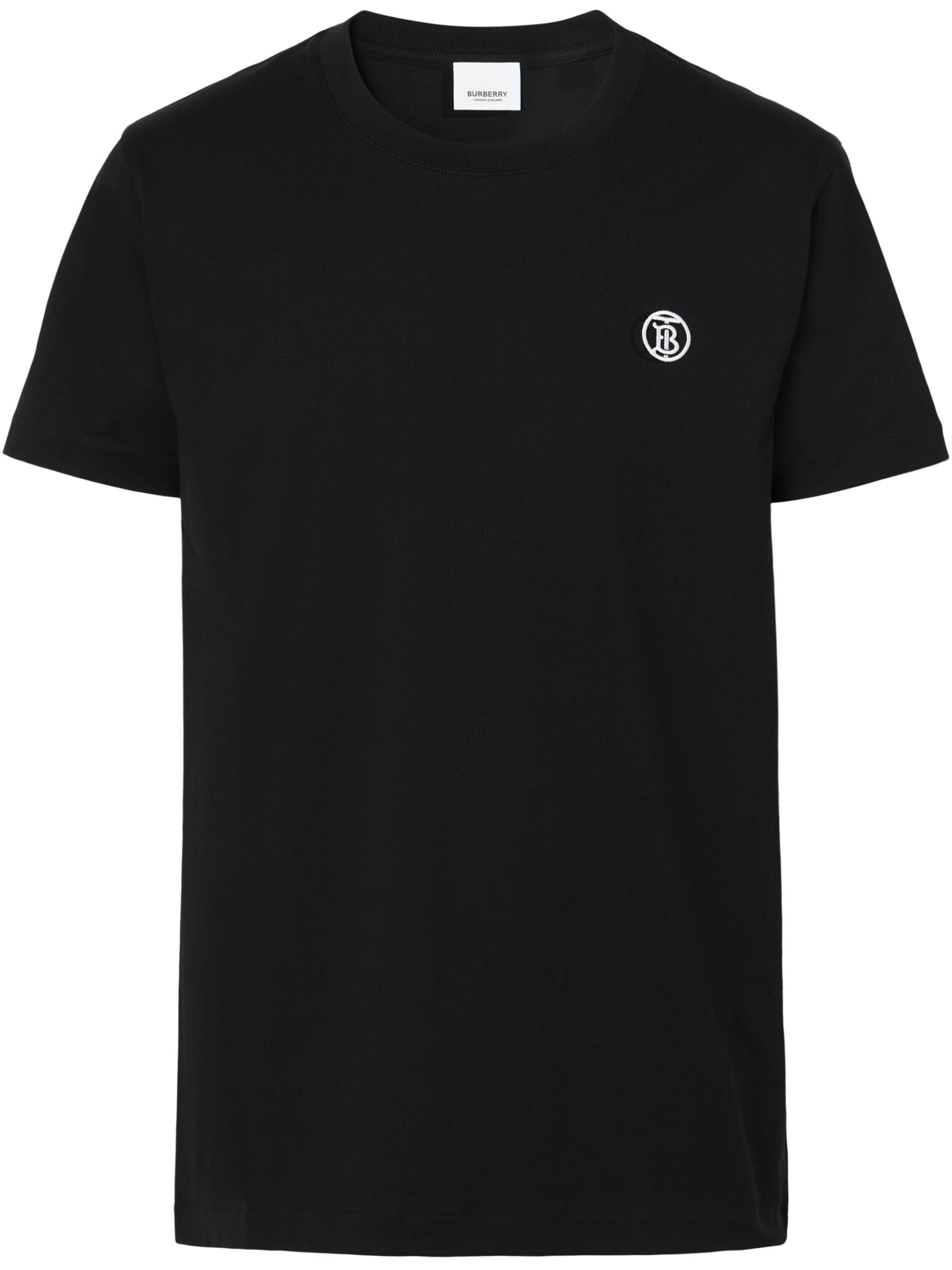 Black embroidered logo cotton T-shirt - 1