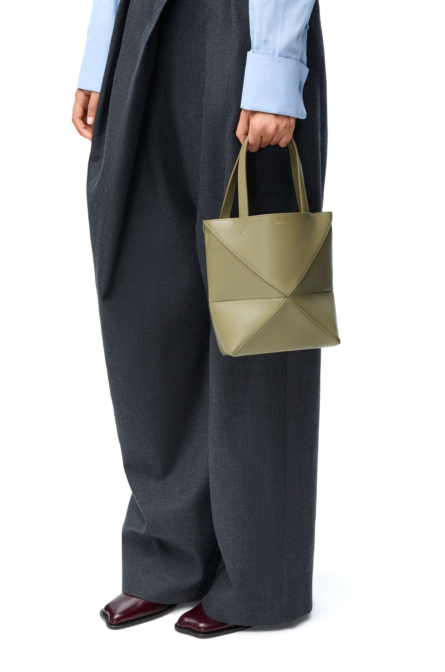 Mini Puzzle Fold tote in shiny calfskin - 3