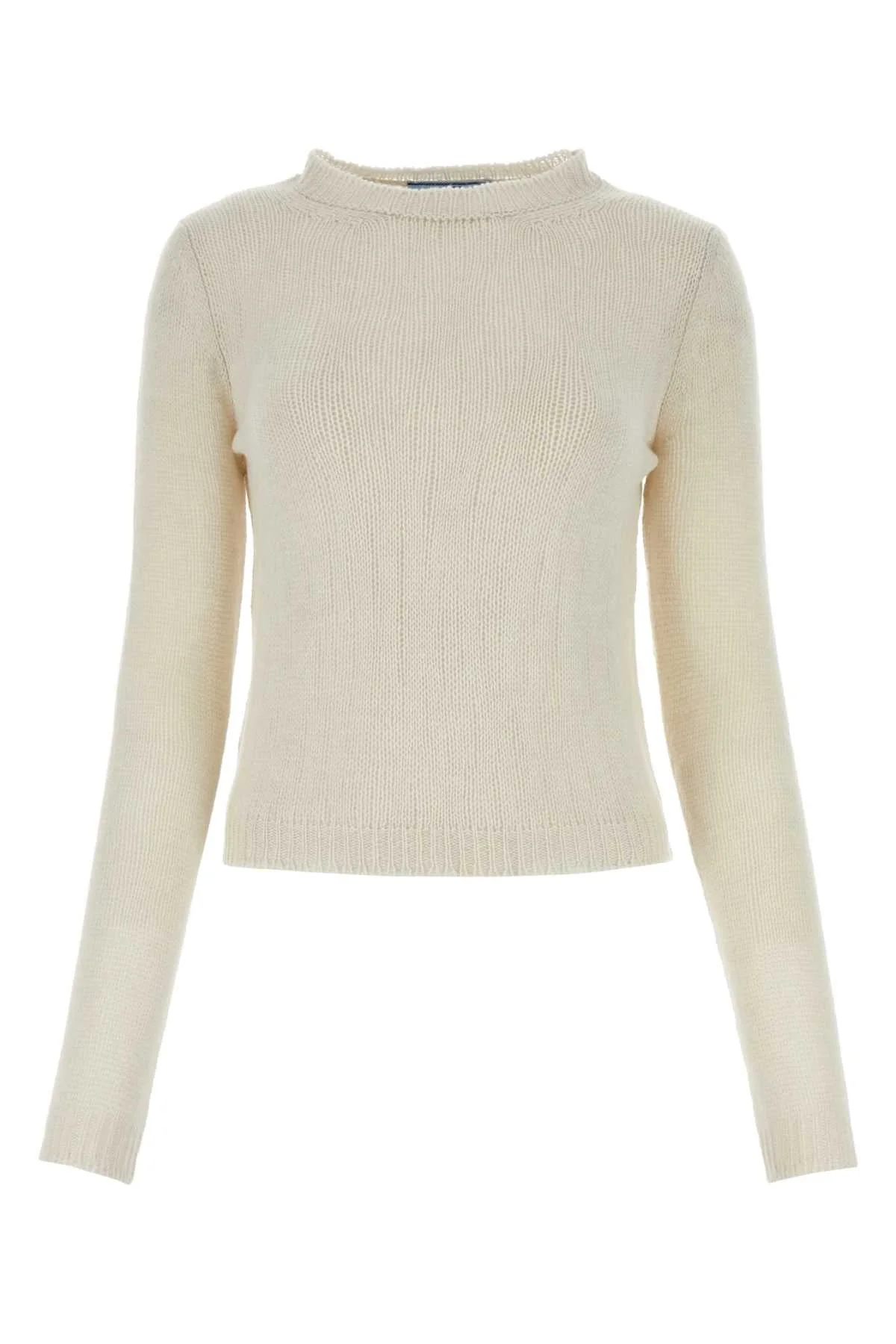 Prada Women Chalk Cashmere Sweater - 1