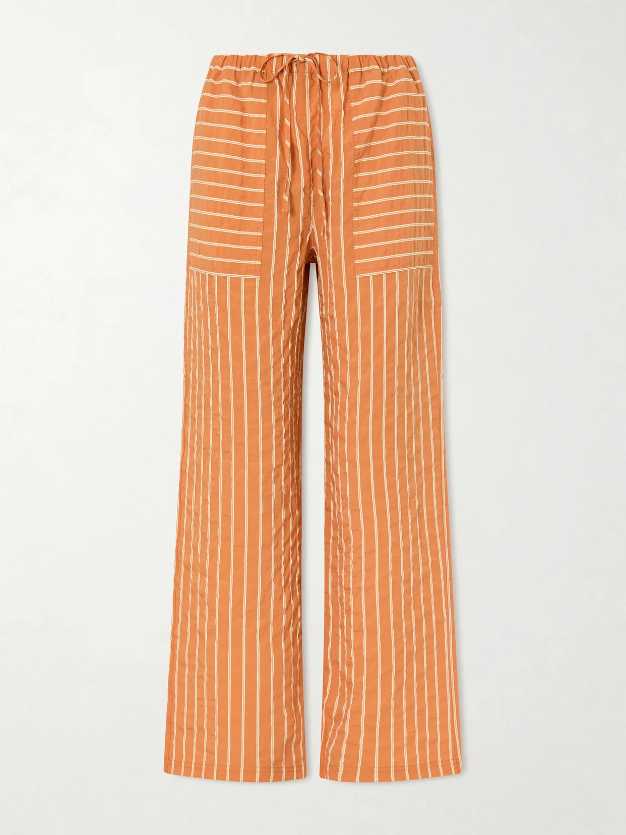 Striped Crinkled Tencel-blend Wide-leg Pants - 1