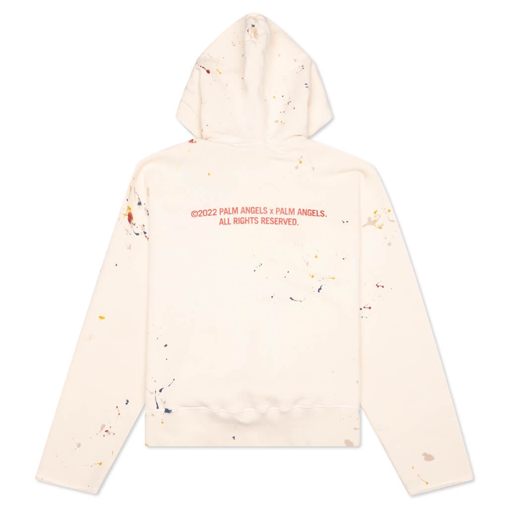 PALM ANGELS PXP PAINTED RAW CUT HOODIE - OFF WHITE - 2