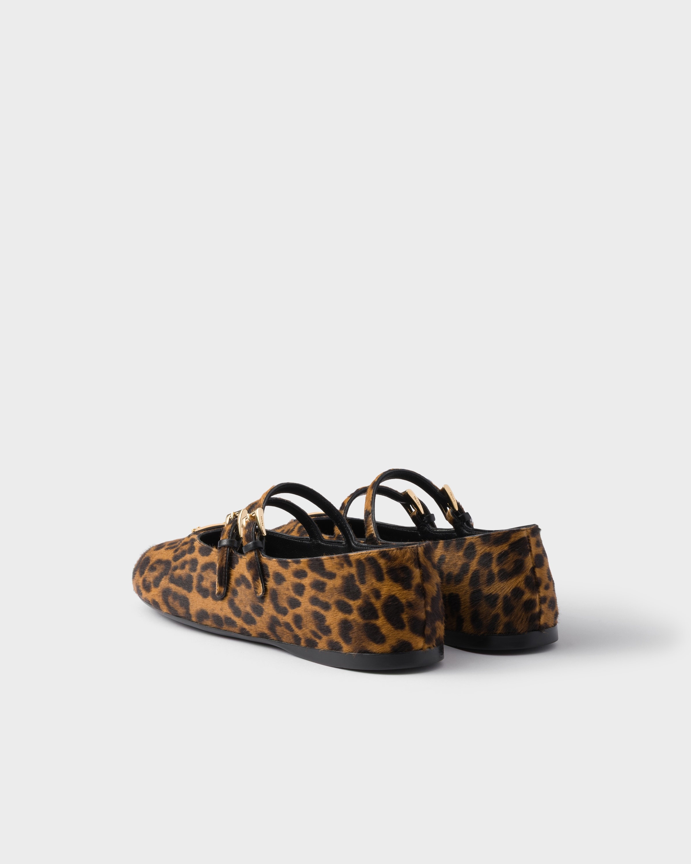 Printed leather ballerinas - 4