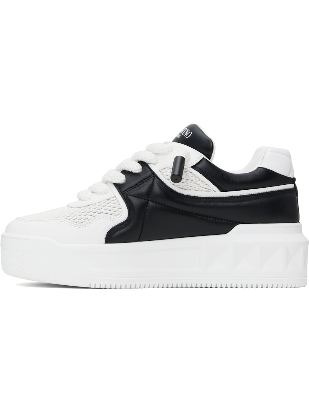 White & Black Low-Top One Stud XL Sneakers - 3