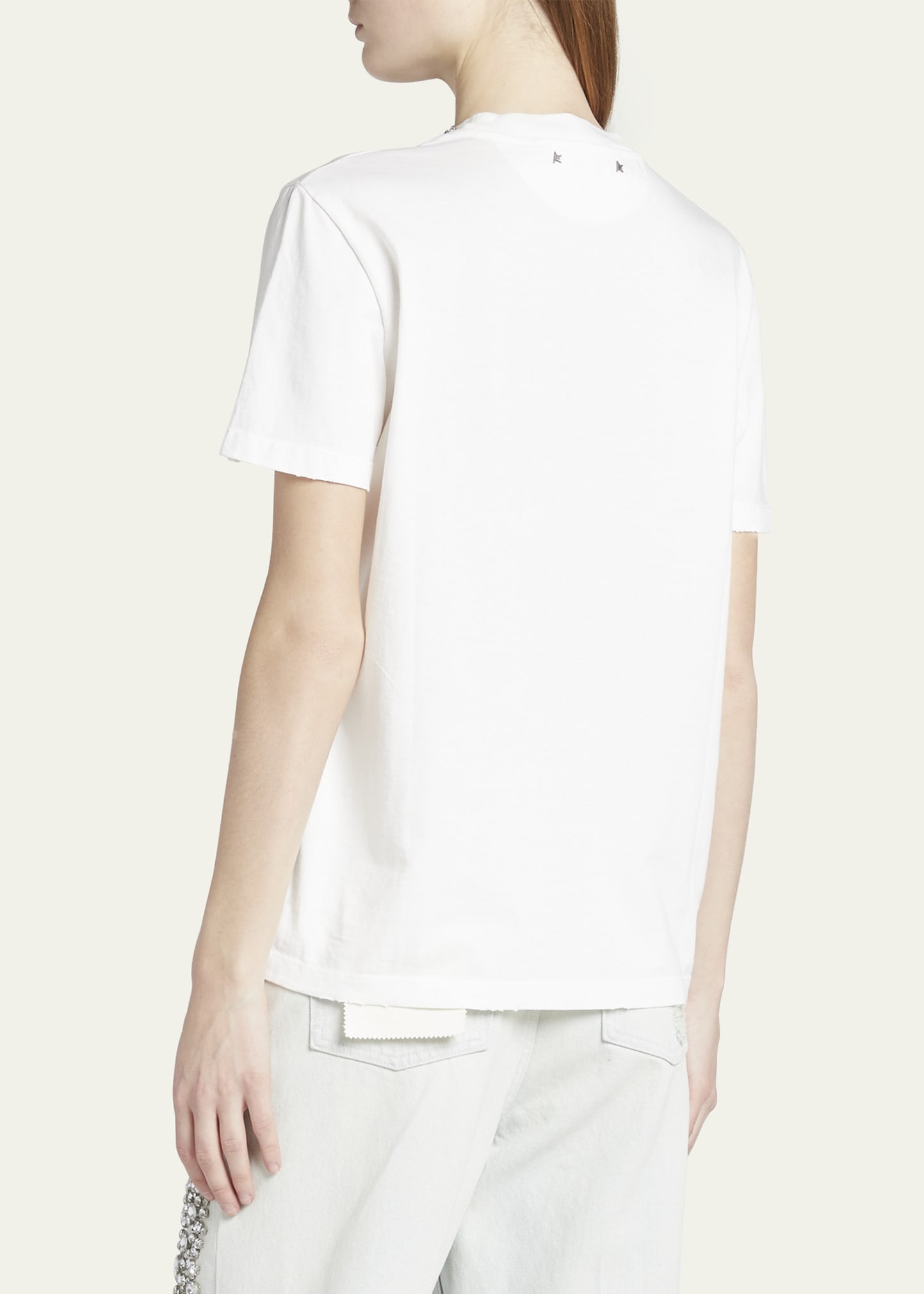 Distressed Short-Sleeve Embellished T-Shirt - 3