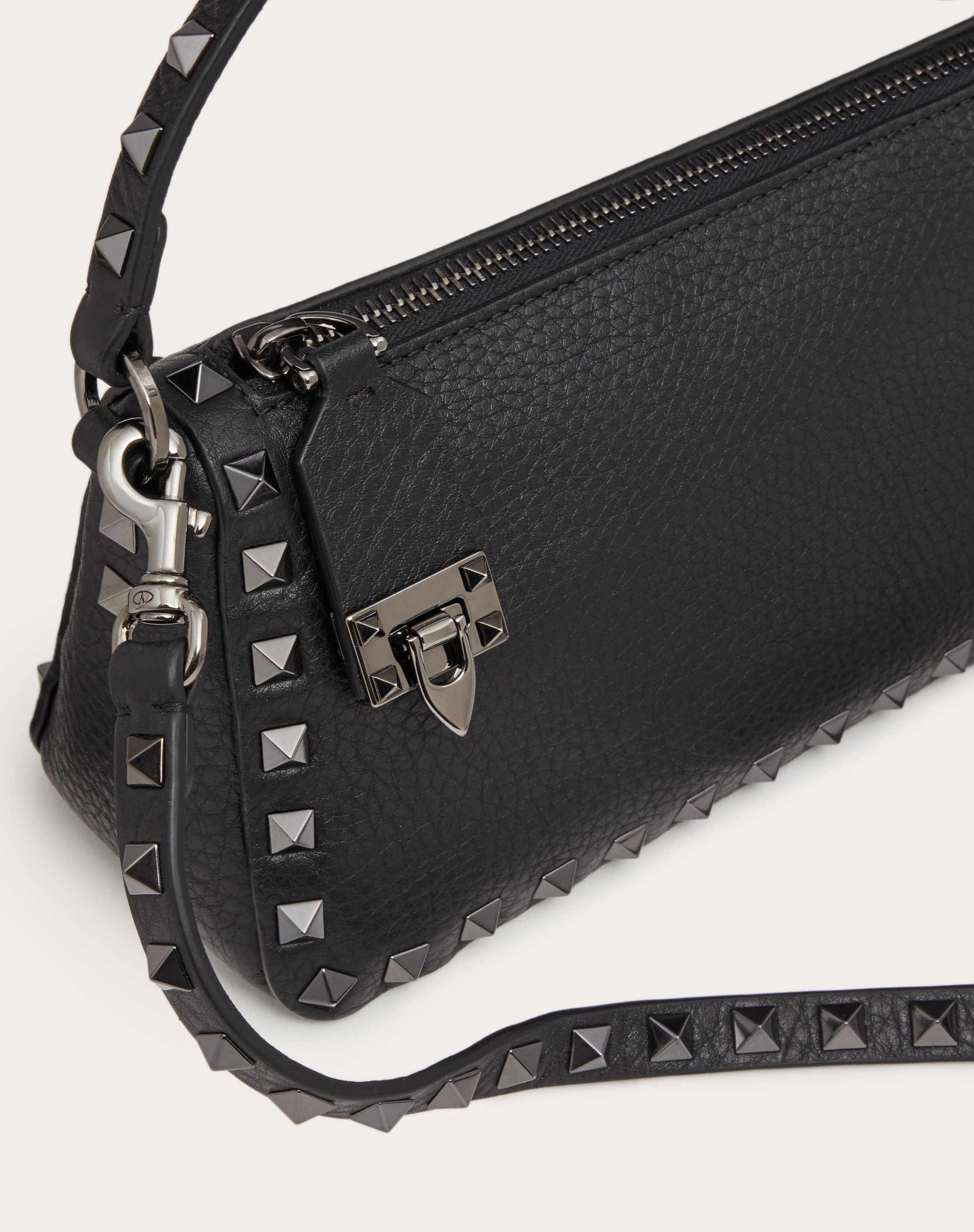 SMALL ROCKSTUD GRAINY CALFSKIN CROSSBODY BAG