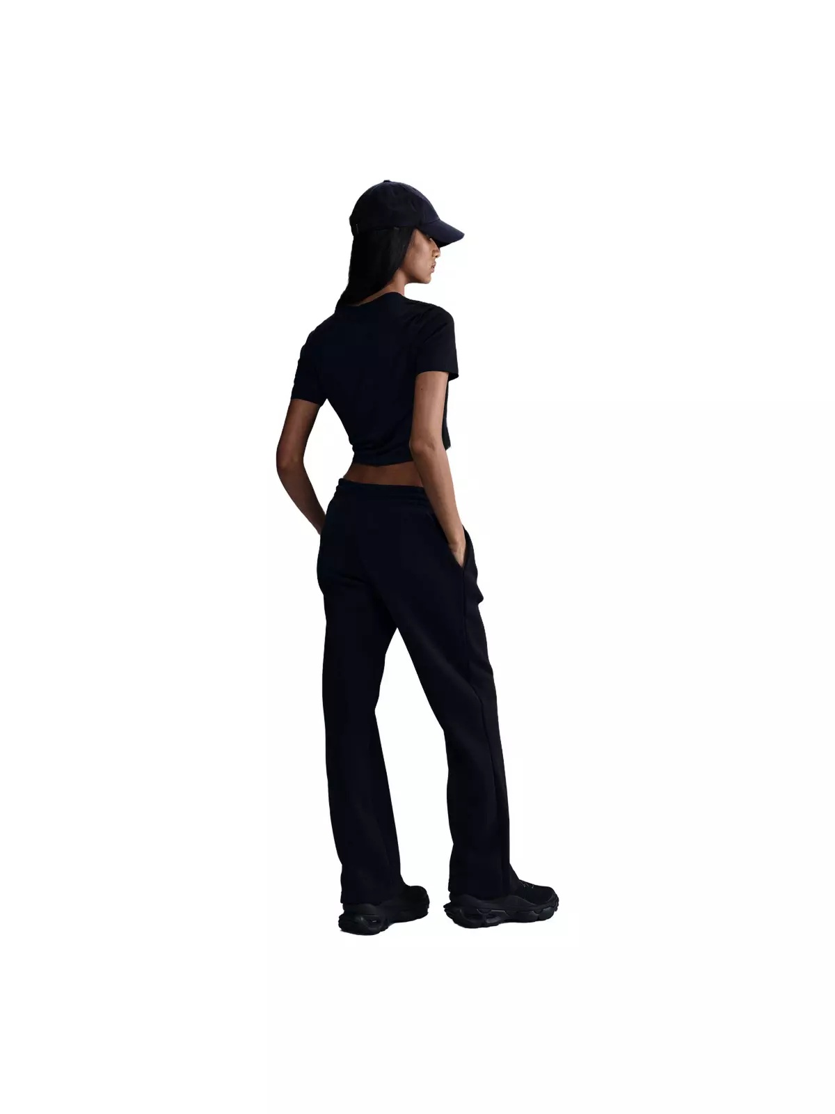 Women's Sportswear Phoenix Fleece Mid-Rise Open-Hem Pants - Black - 4