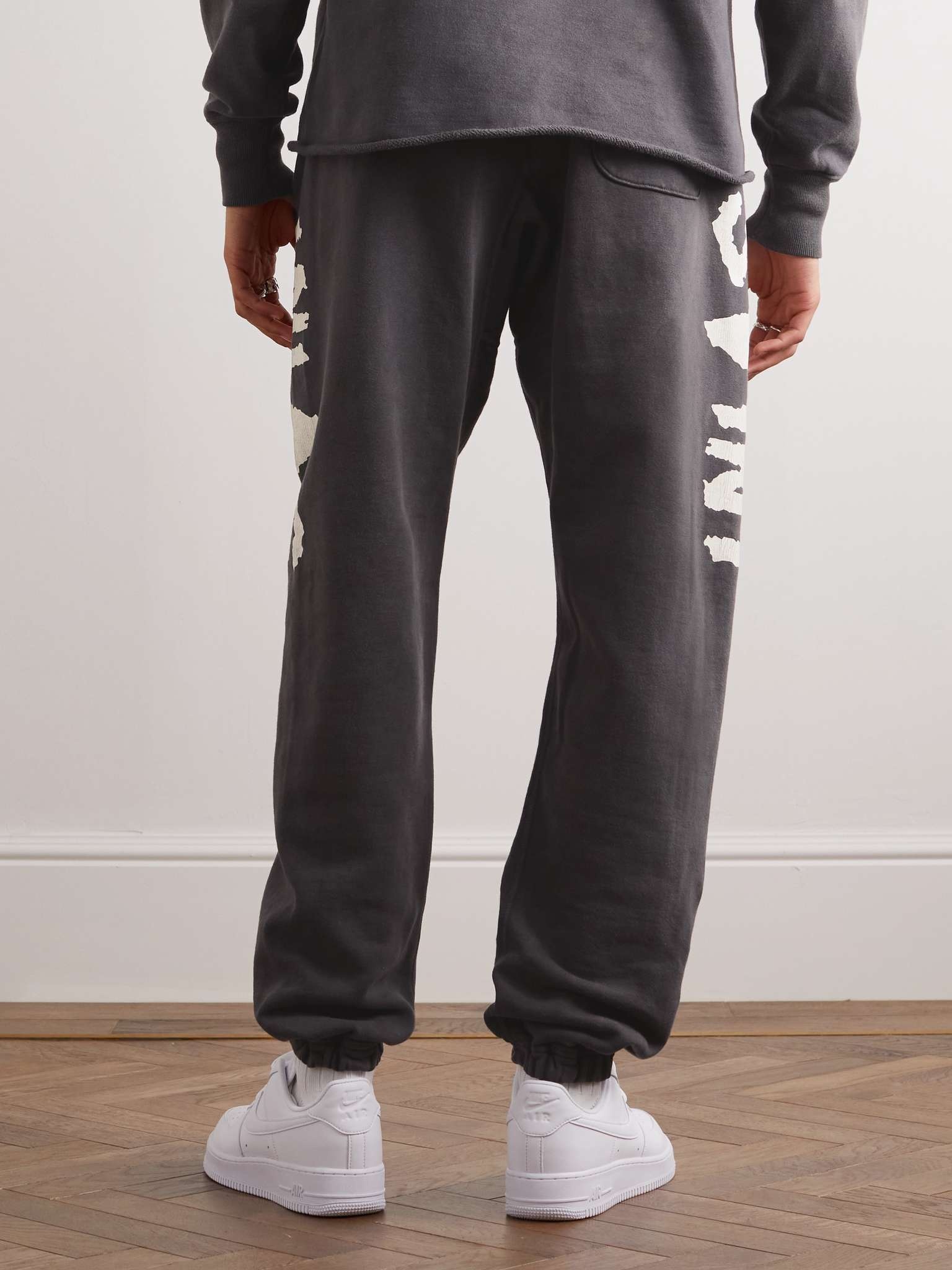 Tapered Distressed Printed Cotton-Jersey Sweatpants - 3
