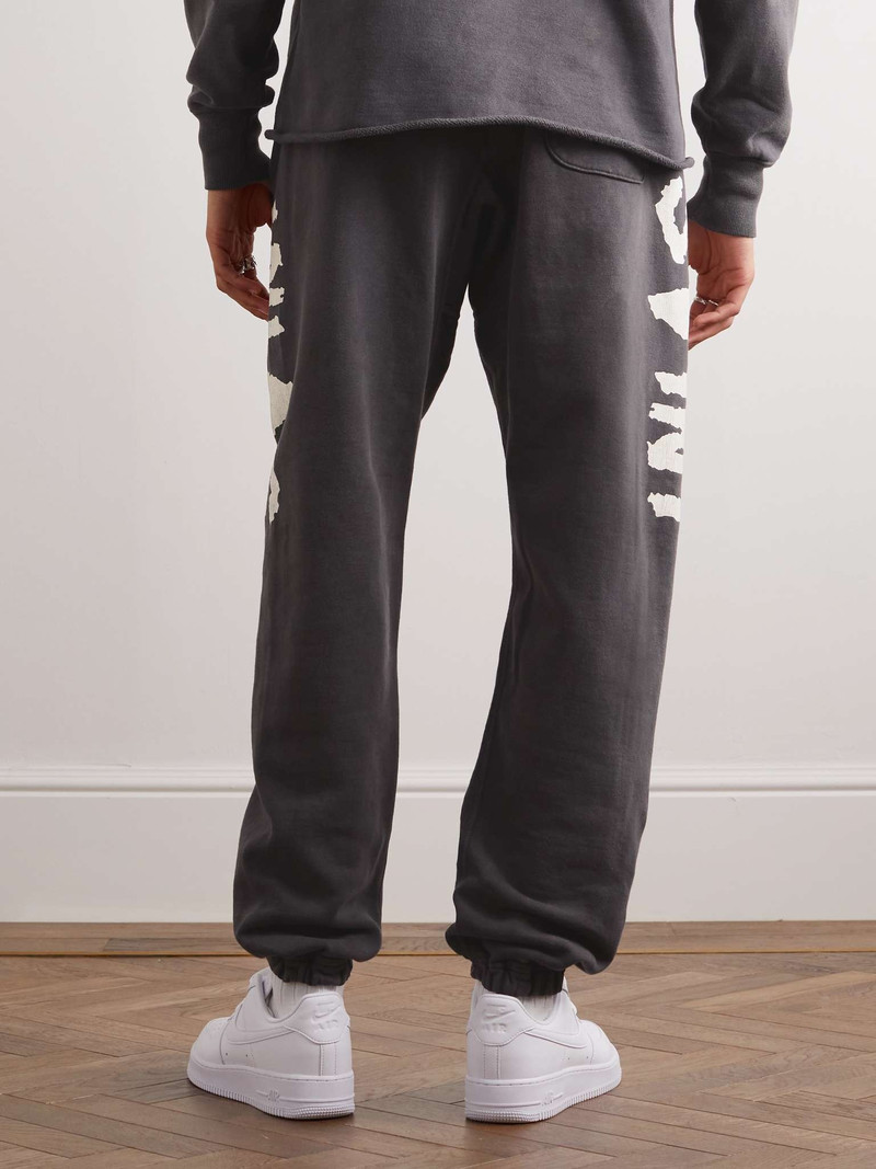 Tapered Distressed Printed Cotton-Jersey Sweatpants 3