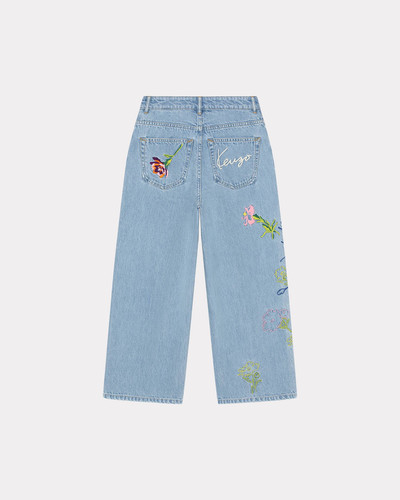 KENZO Sumire 'KENZO Drawn Flowers' embroidered cropped jeans outlook