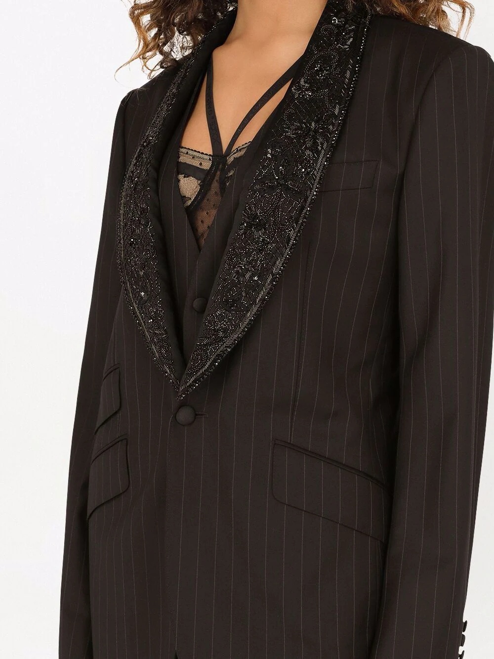 shawl-lapel single-breasted blazer - 5