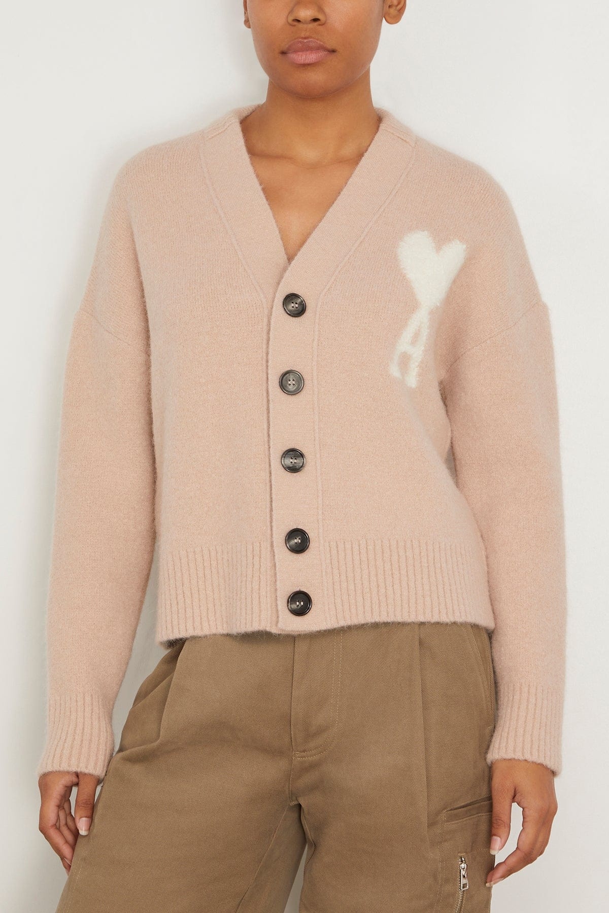 Off White ADC Cardigan in Powder Pink/Ivory - 3