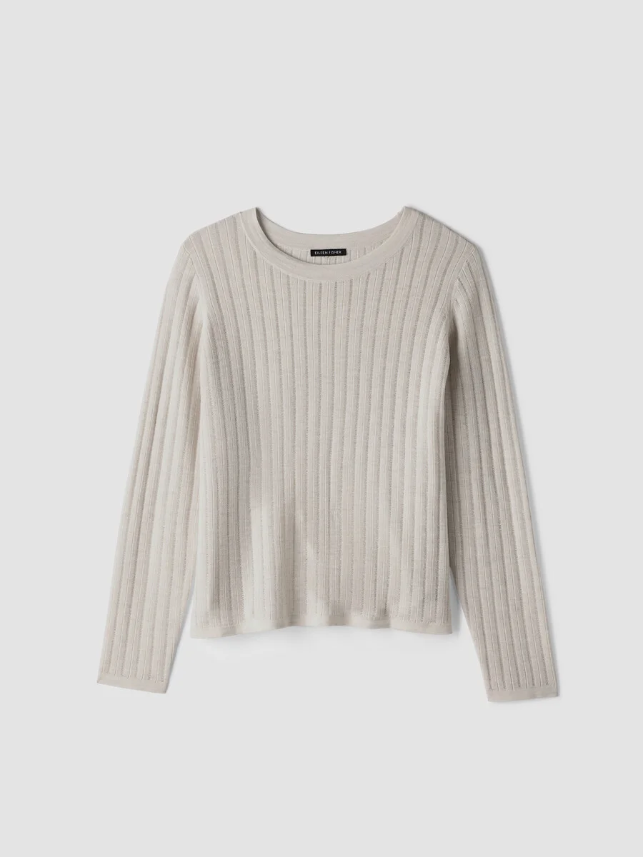 Superfine Merino Crew Neck Top in Regenerative Wool - 1