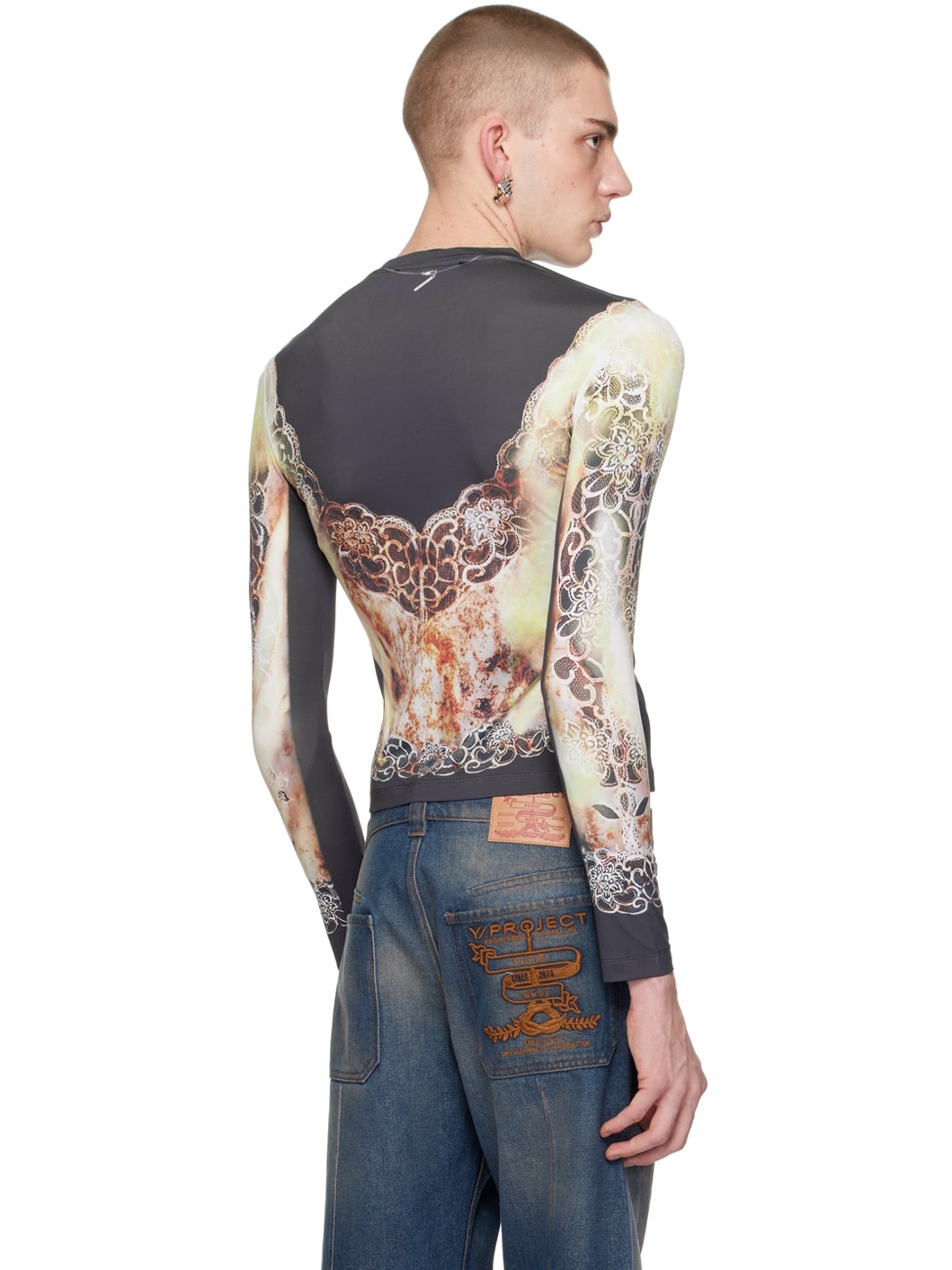 Black Printed Long Sleeve T-Shirt - 3