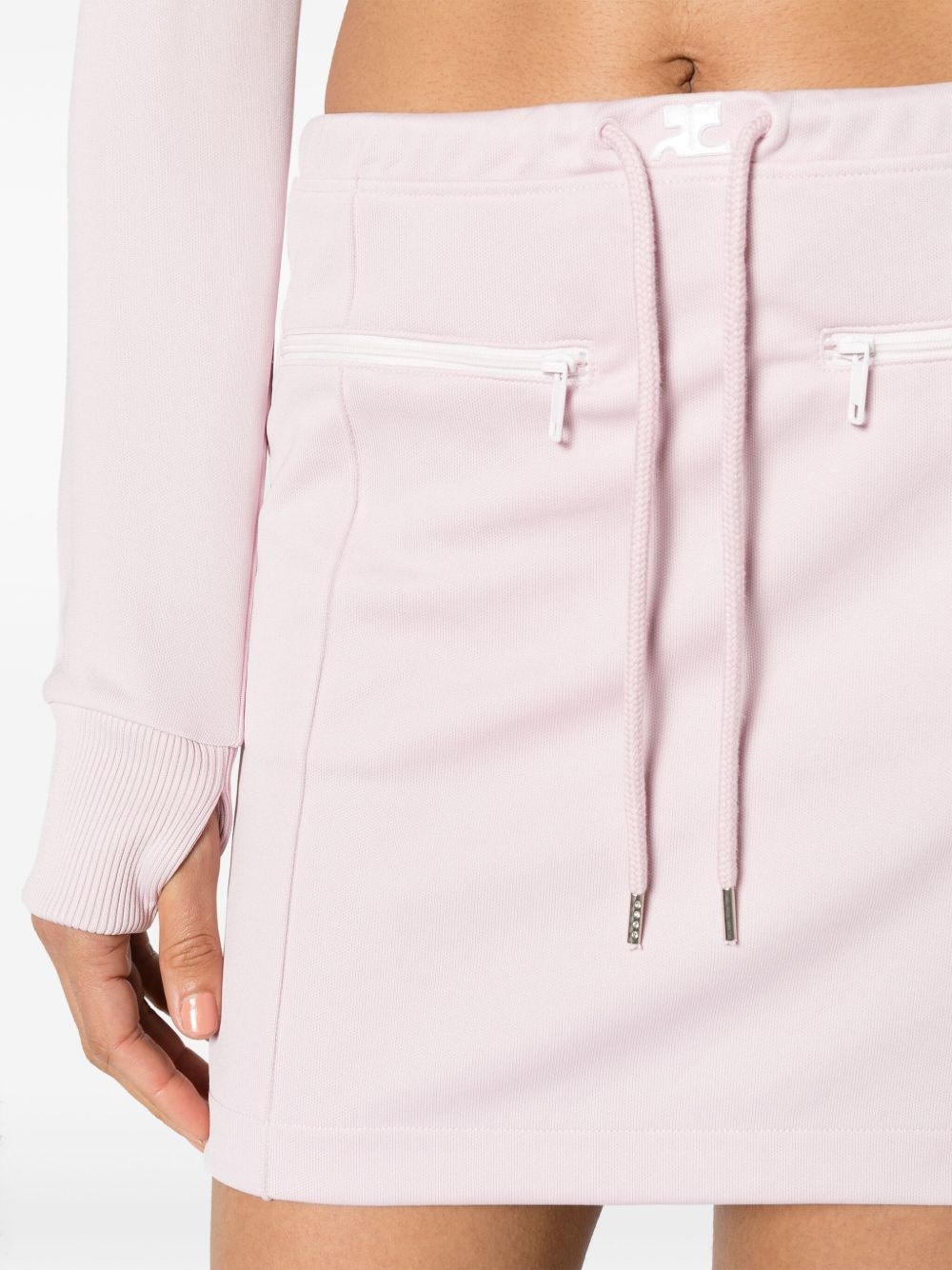 logo-patch drawstring miniskirt - 5