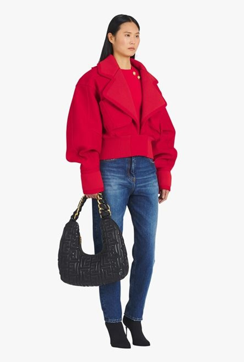 Balmain Black quilted leather Pillow Hobo bag outlook