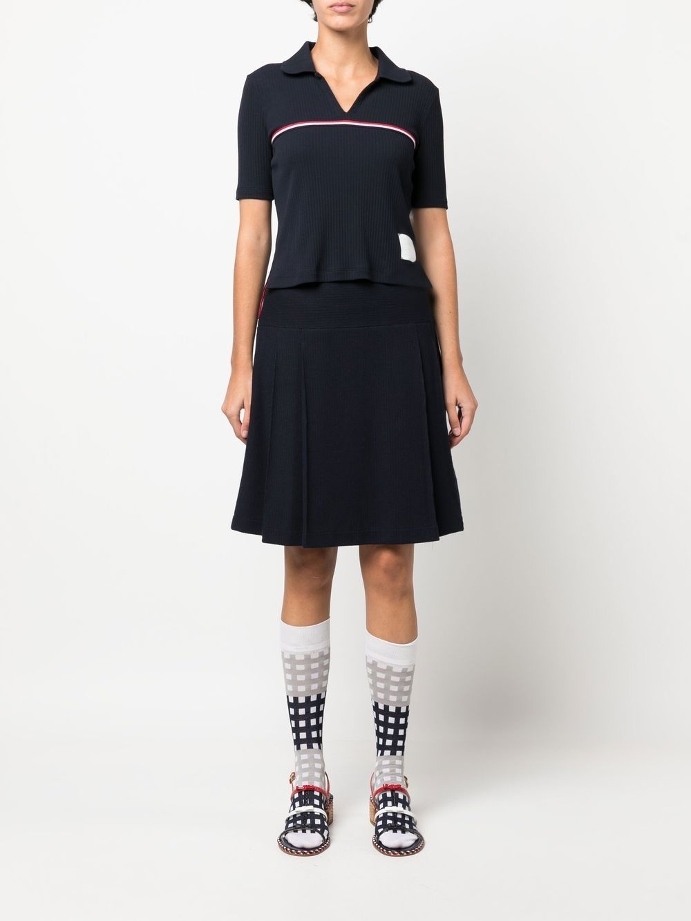 RWB-stripe short-sleeved pólo shirt - 2