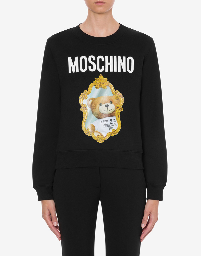 Moschino MIRROR TEDDY BEAR ORGANIC COTTON SWEATSHIRT outlook