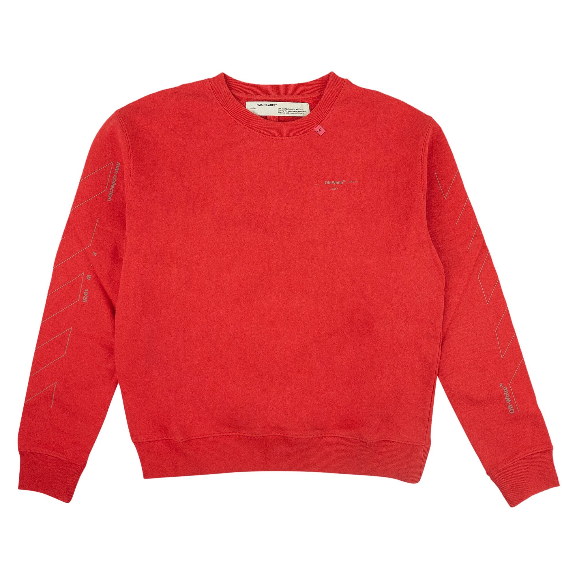 Off-White Diagonal Print Sweatshirt 'Red' - 1