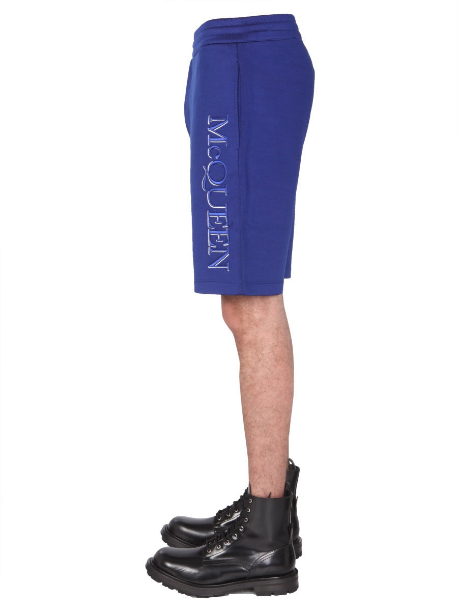 Alexander Mcqueen Men Shorts With Embroidered Logo - 3
