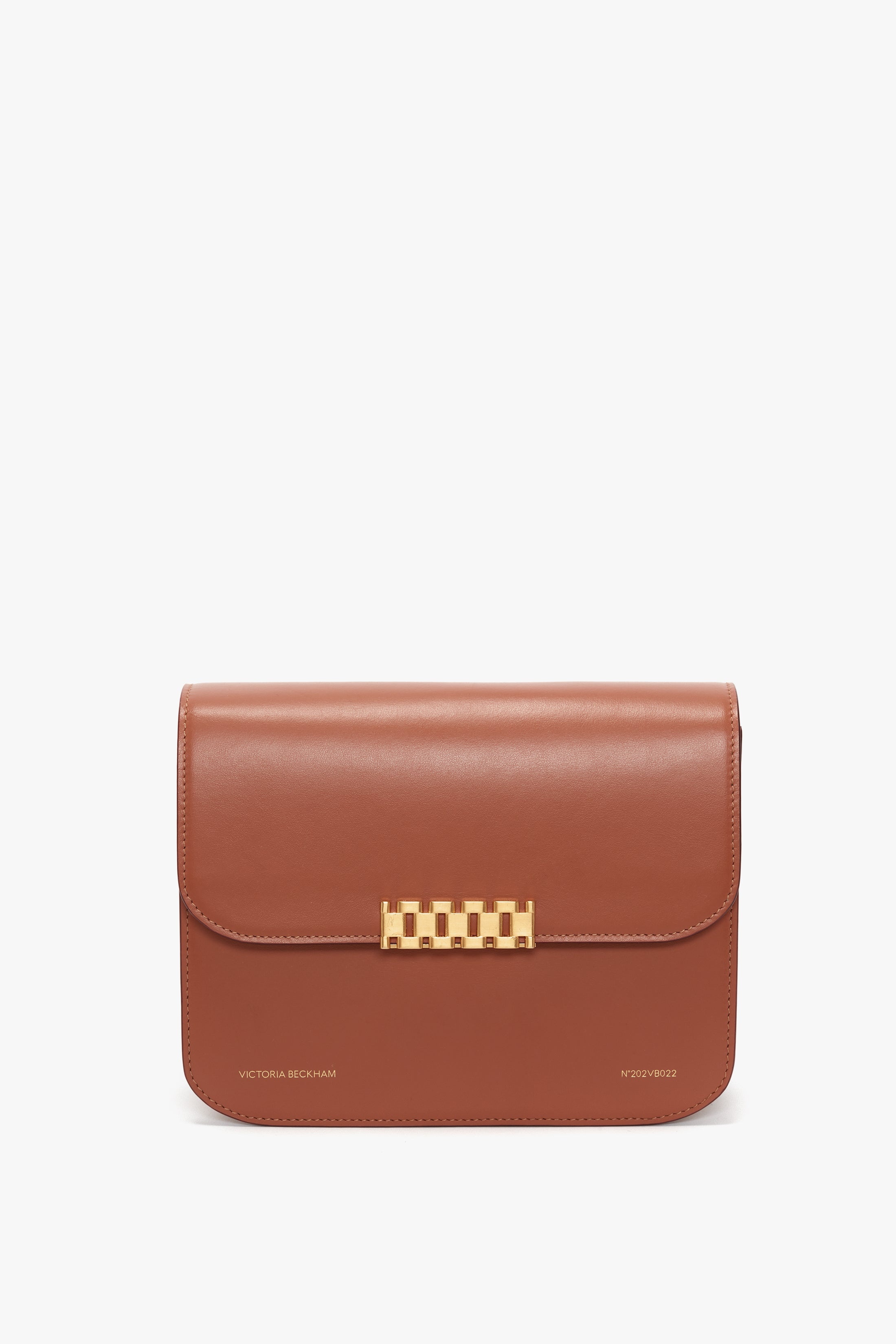 Chain Shoulder Bag In Tan Leather - 5