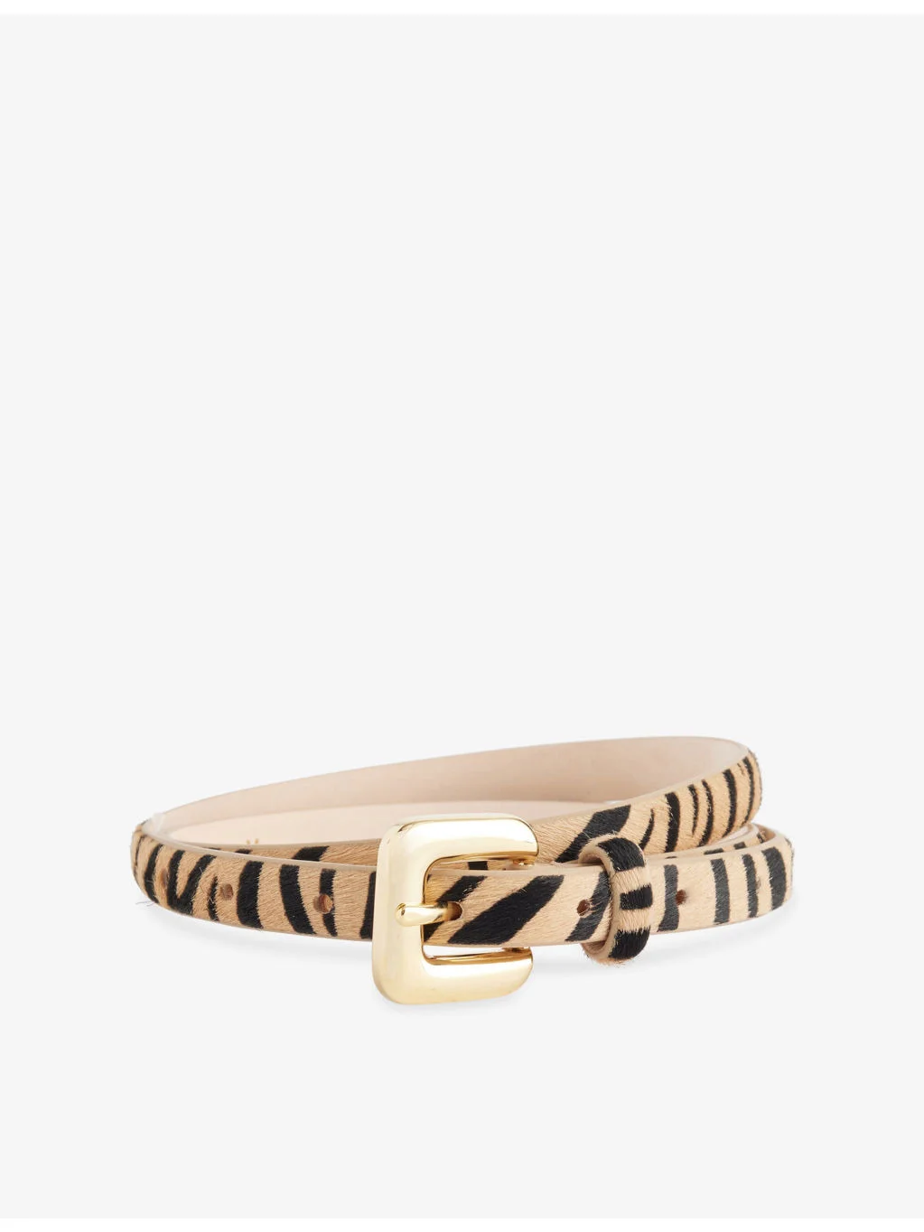 Mara Zebra-Print Leather Belt - 1