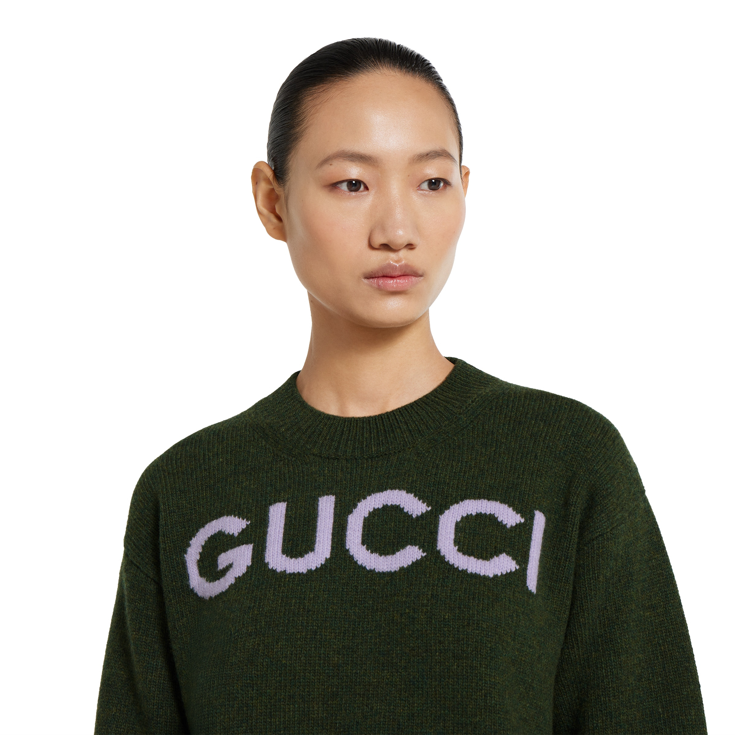 Wool top with Gucci intarsia - 5