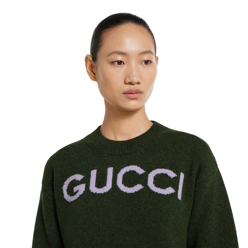Wool top with Gucci intarsia 5