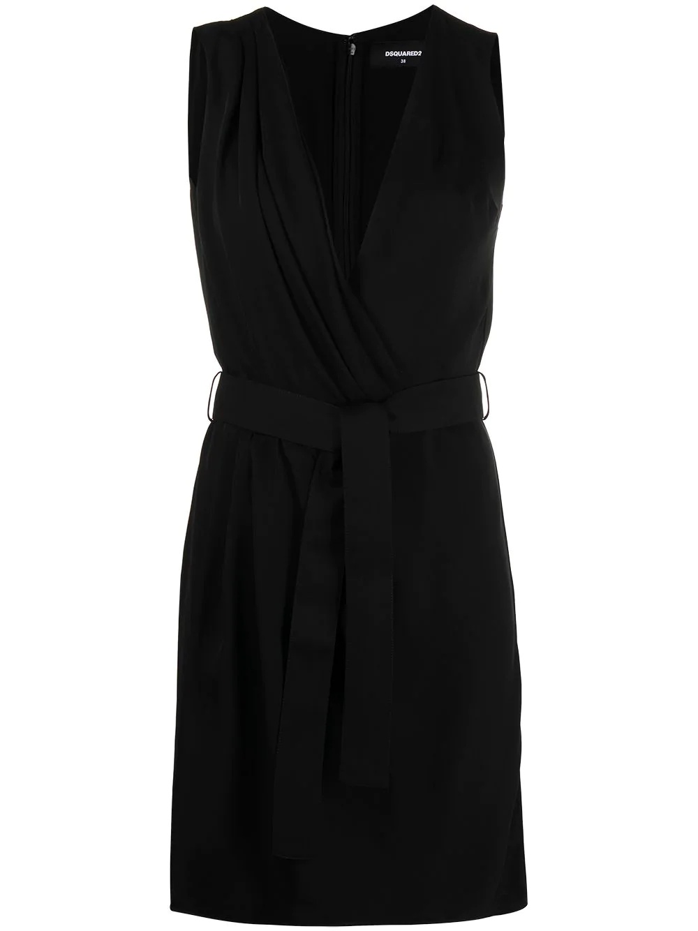 belted silk-crepe dress - 1