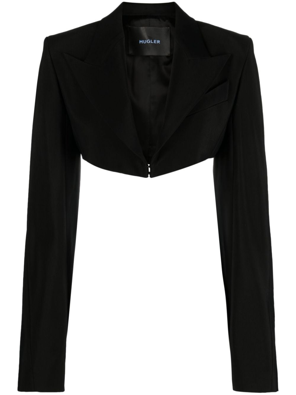 cropped twill blazer - 1