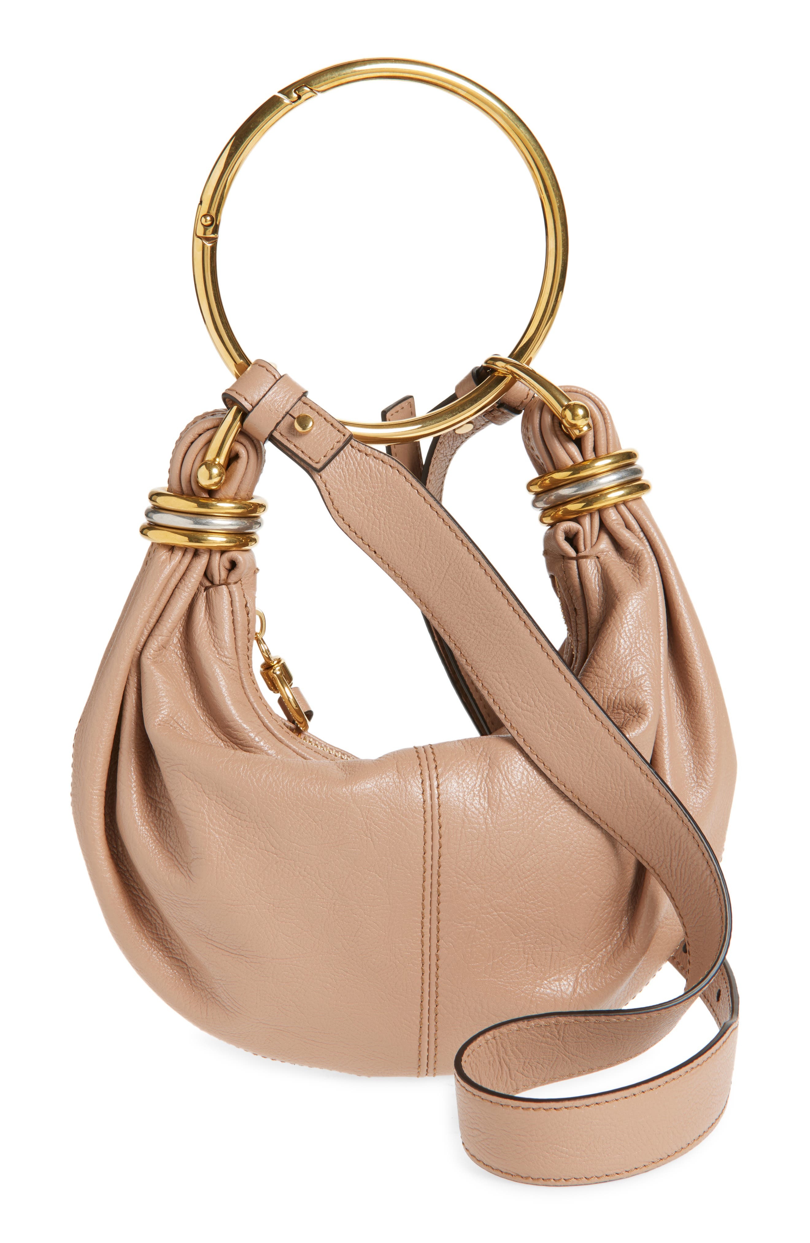 Chloé Mini Bracelet Leather Hobo Bag in Woodrose at Nordstrom - 5