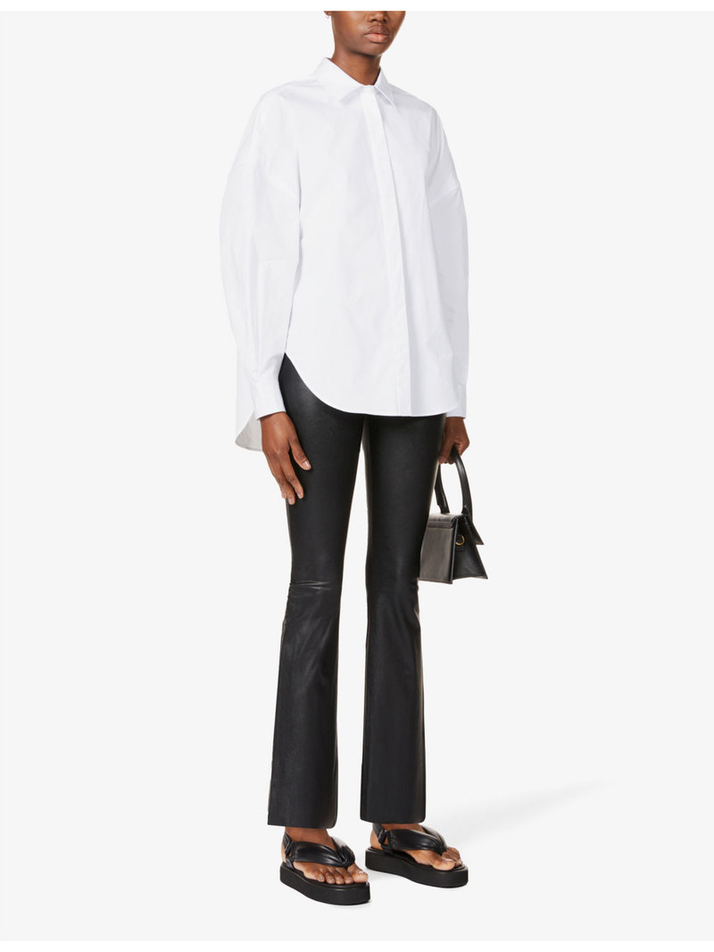 commando Cropped flared high-rise faux-leather trousers outlook