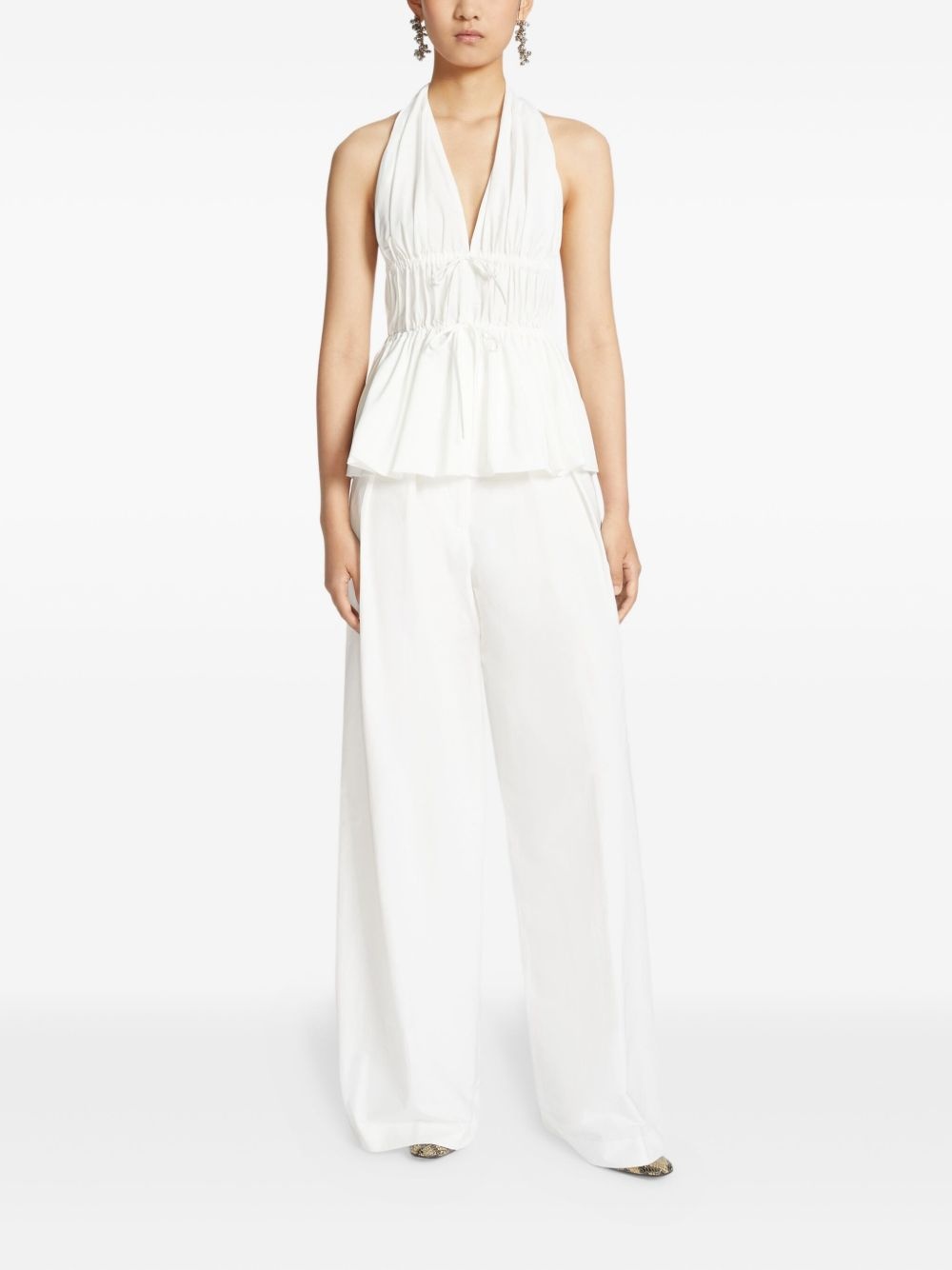 gathered-detail halter top - 2