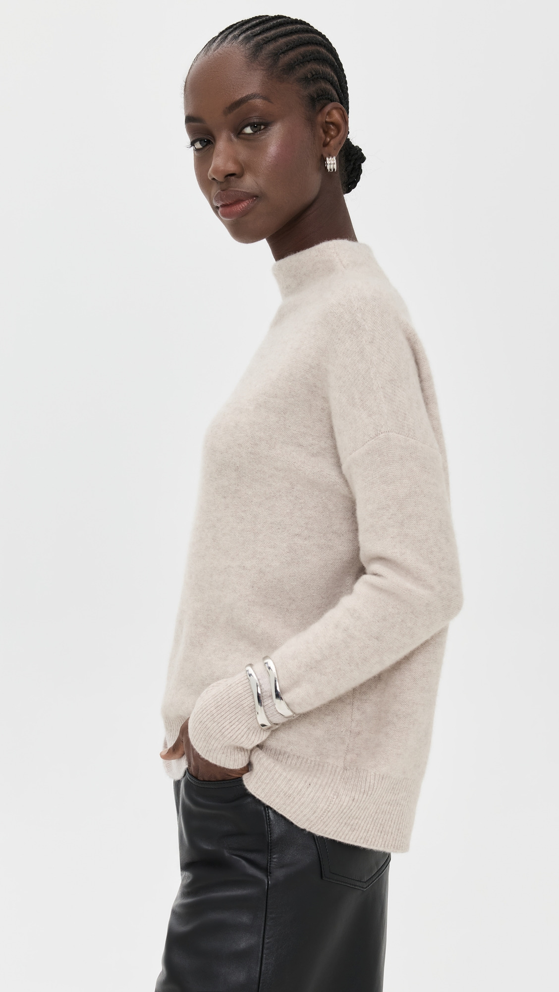 Boiled Cashmere Funnel Neck Pullover - 3