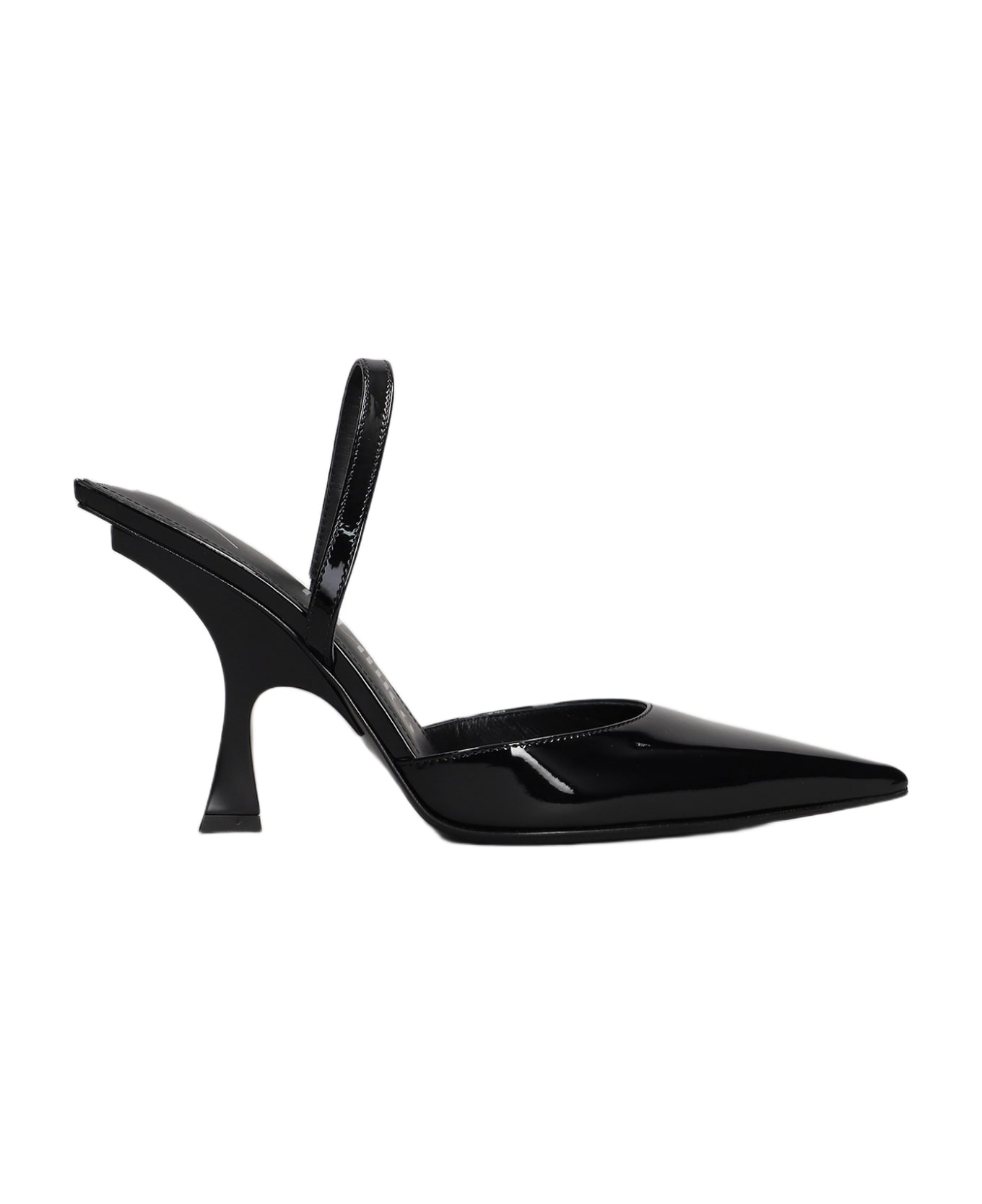 Black Leather Ester Pumps - 1