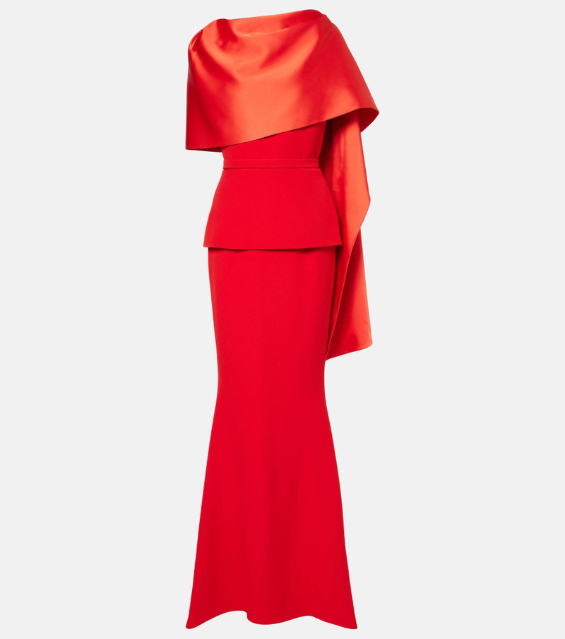 Evangelina caped crêpe gown - 1